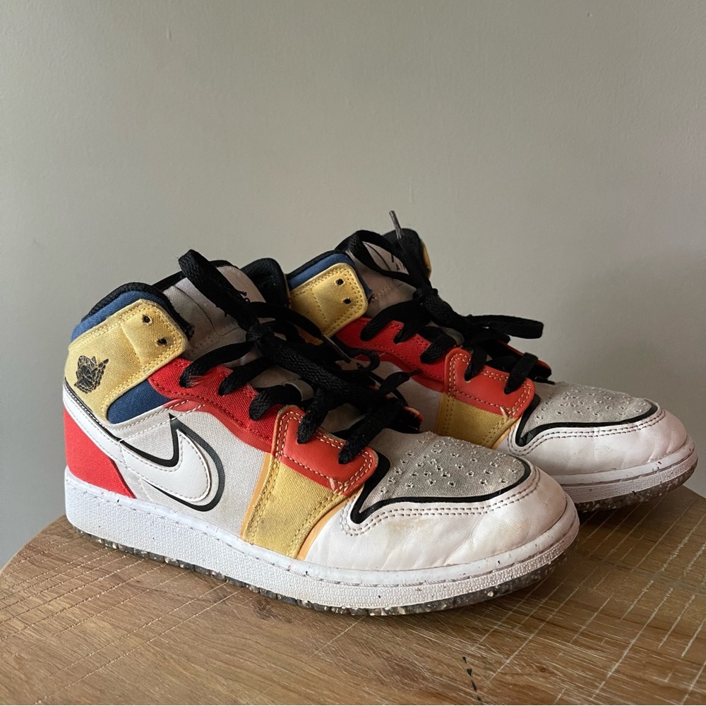 NIKE AIR JORDAN MULTI COLOR CANVAS WHITE ORANGE  Size 6Y Youth  DV1316-100